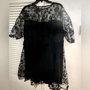 Short black lace dress